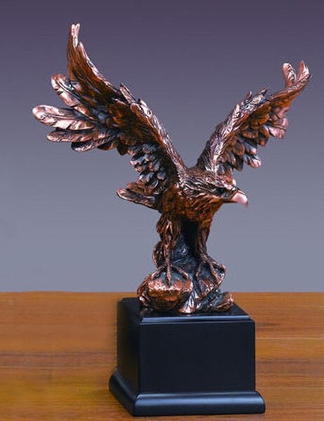 Eagle Sculpture with wings on black base